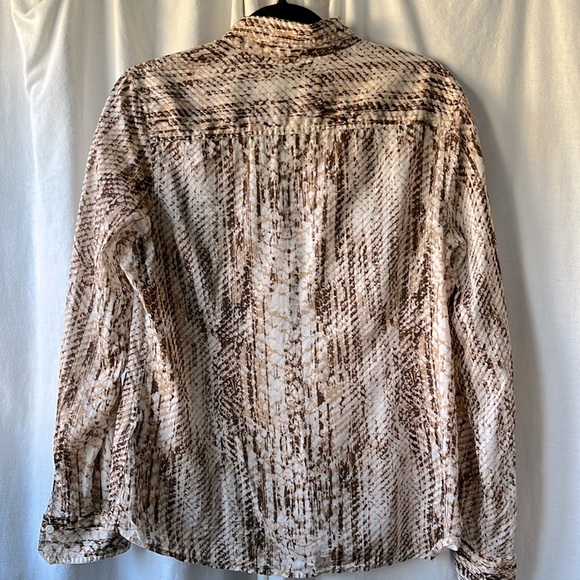 Lucky Brand Brown Snake Print Blouse - Picture 2 of 2